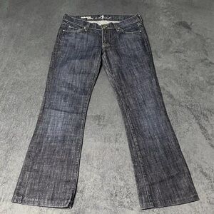 7 For all Mankind Jeans Womens 27 Blue Dark Wash Organic Bootcut ALTERED HEM